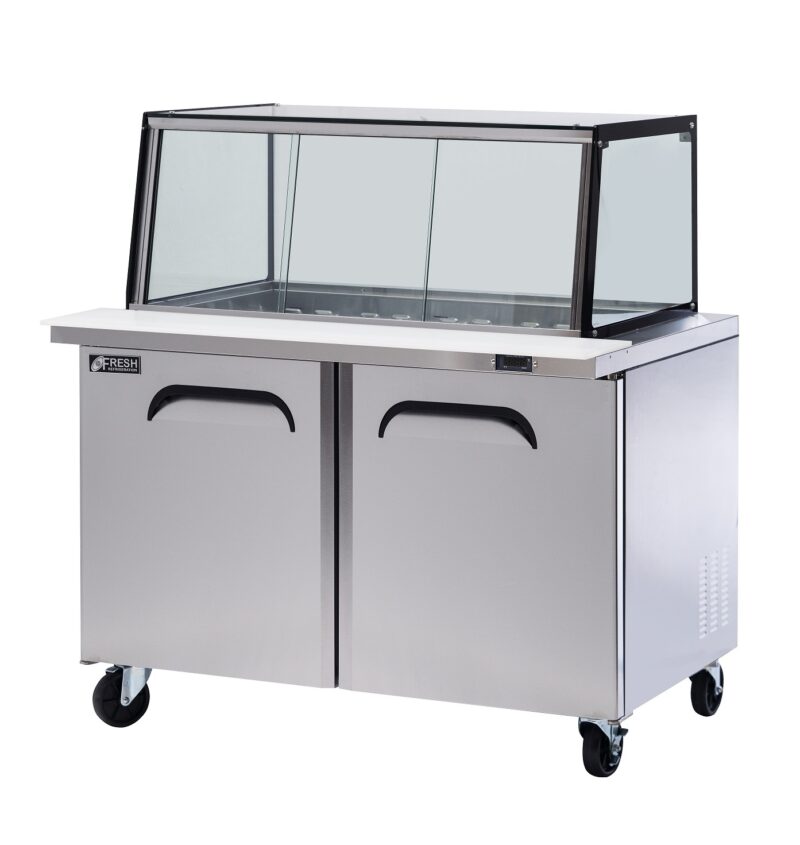 FRESH Glass Canopy Salad & Noodle Bar Fridge 2 Doors