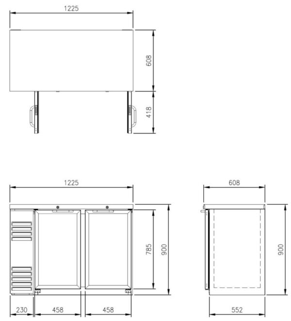 FRESH Narrow Back Bar Fridge 2 Glass Doors - Image 2