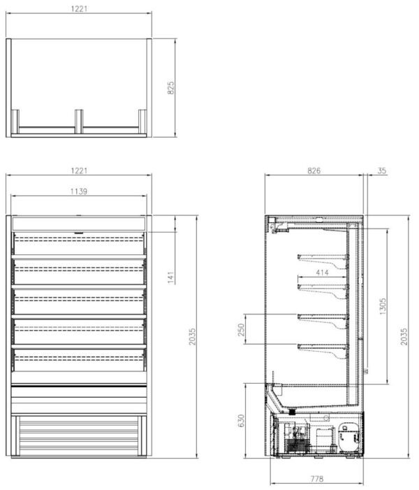 FRESH FOD-48VS Open Display Fridge 1200mm wide - Image 2