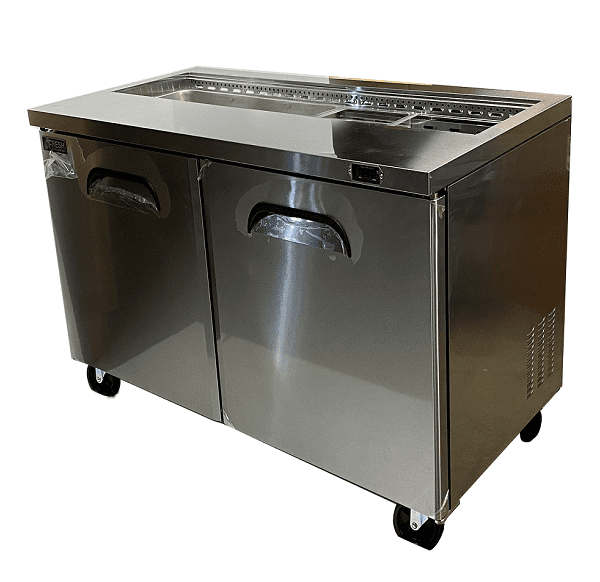 FRESH Refrigeration 2 Door Slide Top Prep Table Fridge