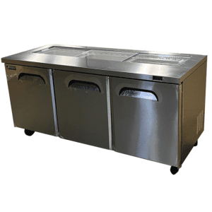 FRESH Refrigeration 3 Door Slide Top Prep Table Fridge