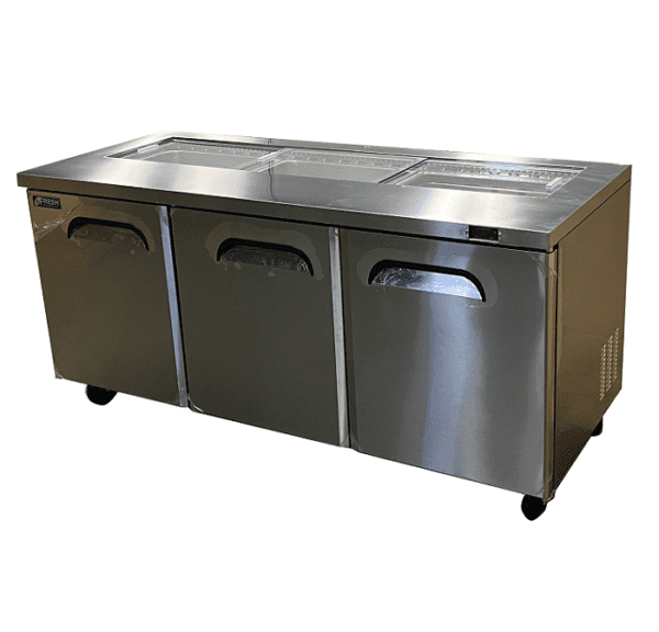 FRESH Refrigeration 3 Door Slide Top Prep Table Fridge