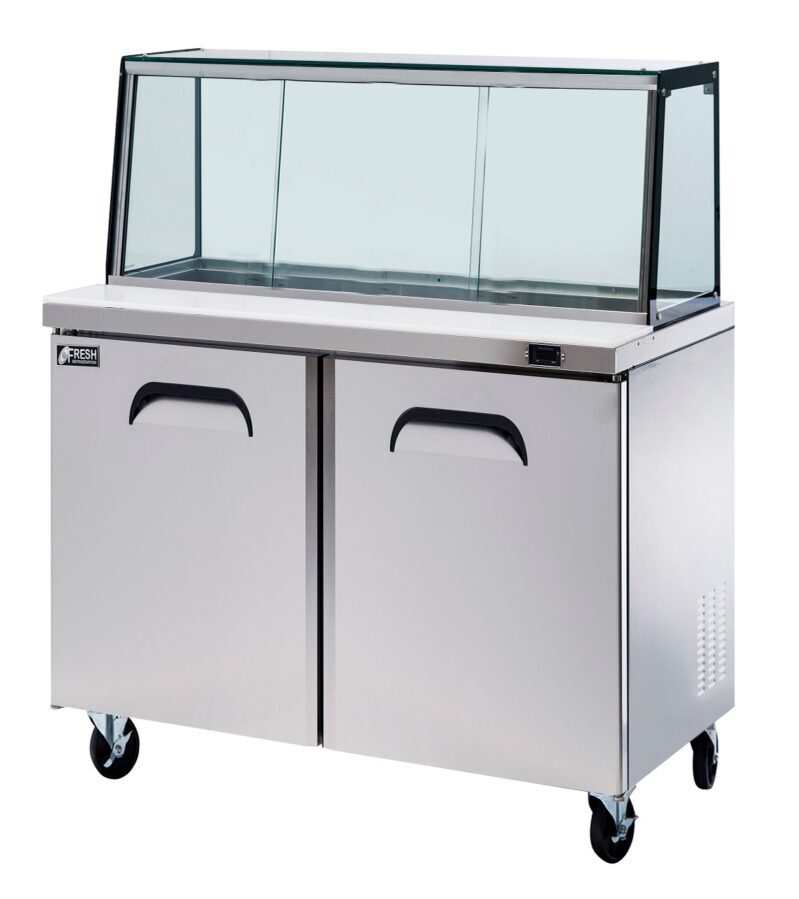 FRESH Glass Canopy Salad & Noodle Bar Fridge 2 Doors FSU-48GC