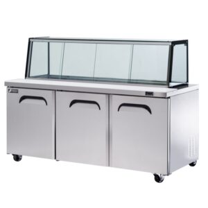 FRESH Glass Canopy Salad & Noodle Bar Fridge 3 Doors