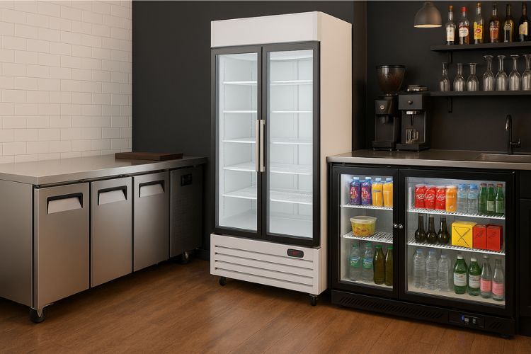 commercial fridges on display
