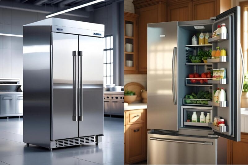 commercial fridge in comparison with domestic fridge