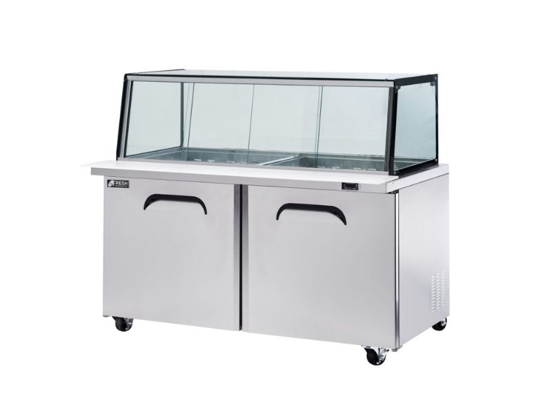 FRESH Glass Canopy Salad & Noodle Bar Fridge 2 Doors FMU-60GC