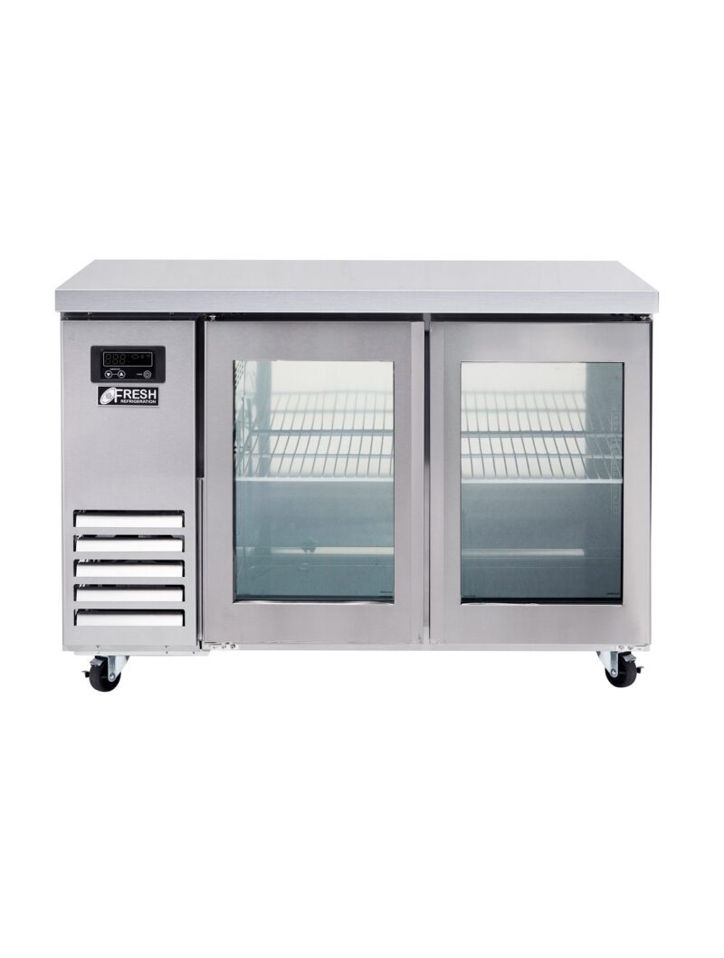 FRESH Underbench Fridge 2 Glass Doors 1200mm FT-1200RG, 2 door under bench fridge, 2 door under bench fridges for sale in sydney, 2 door under bench fridges australia, 2 door under bar fridge, 2 glass door under bench fridge for sale