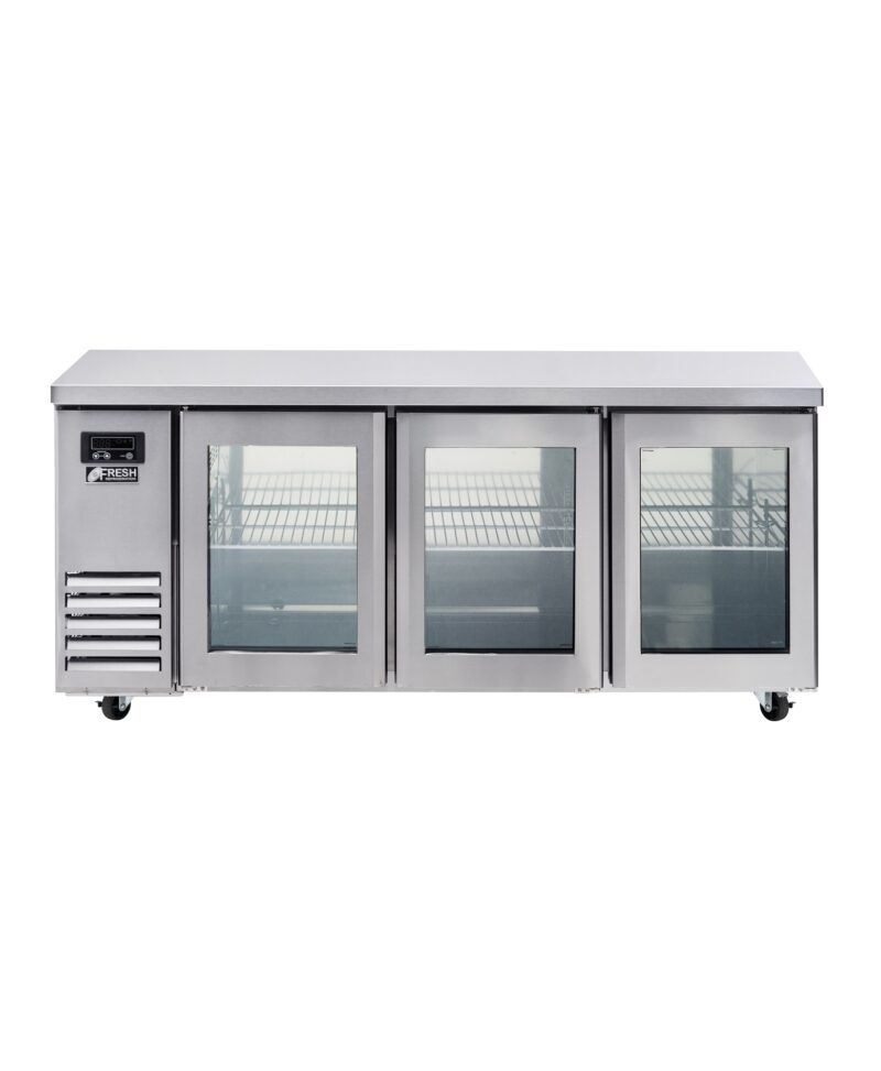 FRESH Underbench Fridge 3 Glass Door 1800mm FT-1800RG