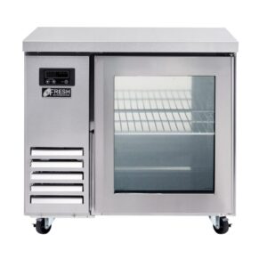 FRESH Underbench Fridge 1 Glass Door 900mm FT-900RG