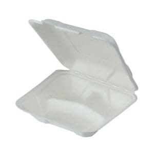 Sugarcane 8" Clamshell 3 Compartments 800ml (200pcs)