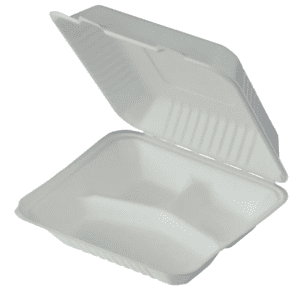 Sugarcane Clamshell 9" 3 Compartments 1300ml