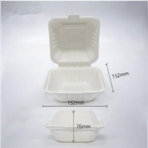 Sugarcane Bio Clamshell 6" Hamburger Box 450ml (400pcs)