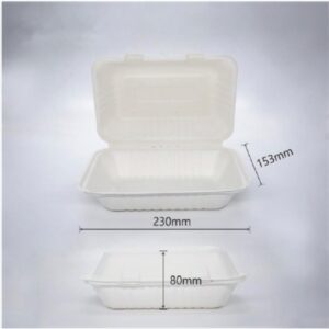 Sugarcane Bio Clamshell Snack Box 900ml (250pcs)