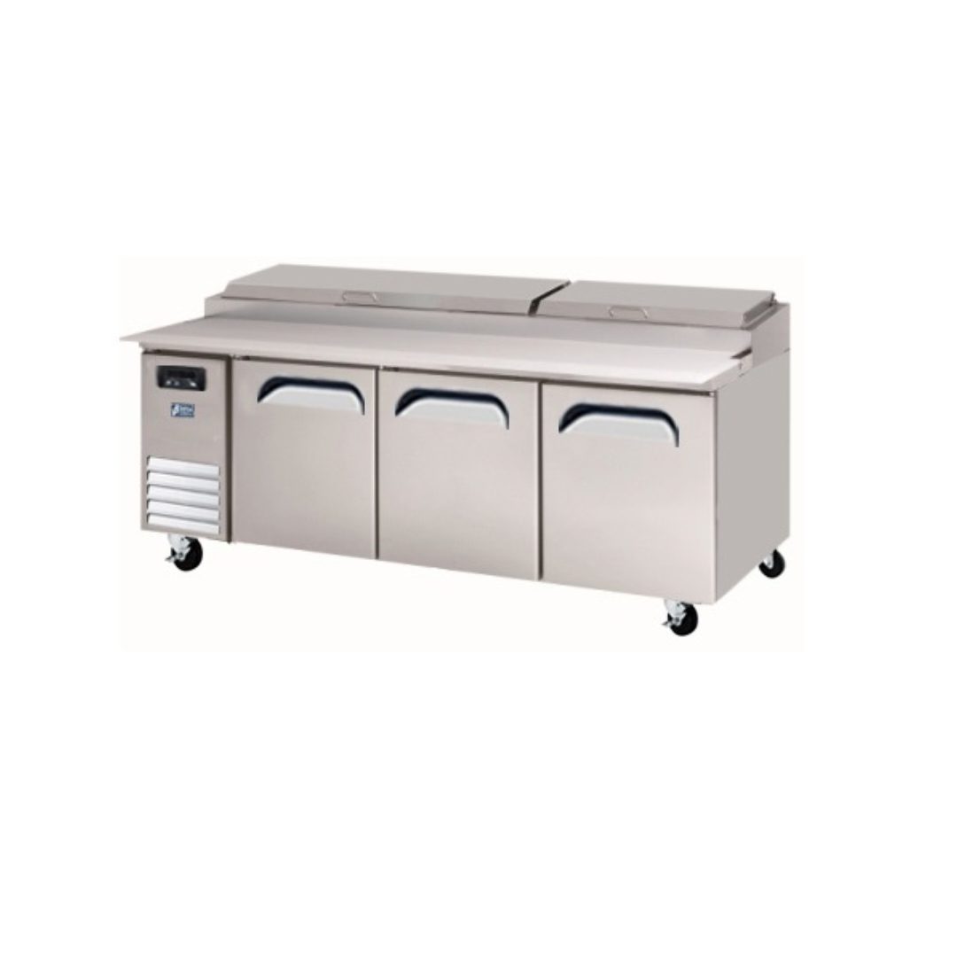 FRESH 3 Doors Narrow Pizza Prep Table Fridge