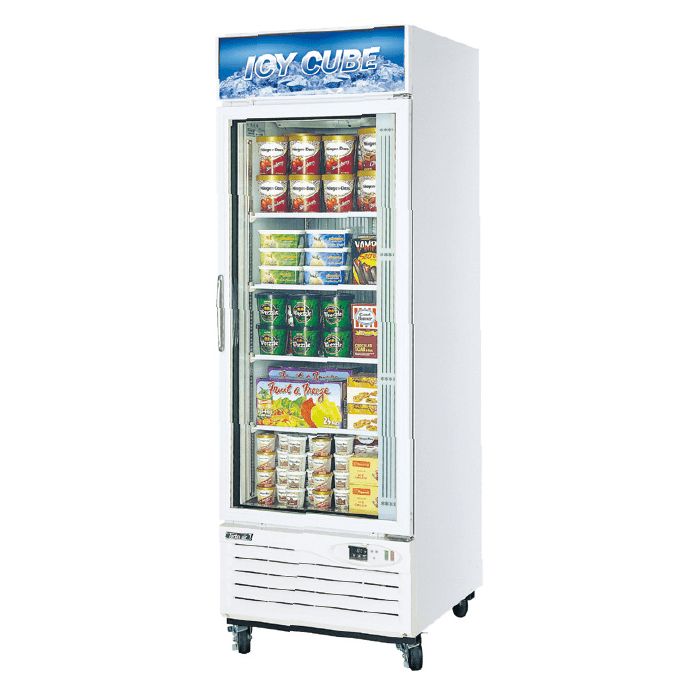 glass door upright freezer