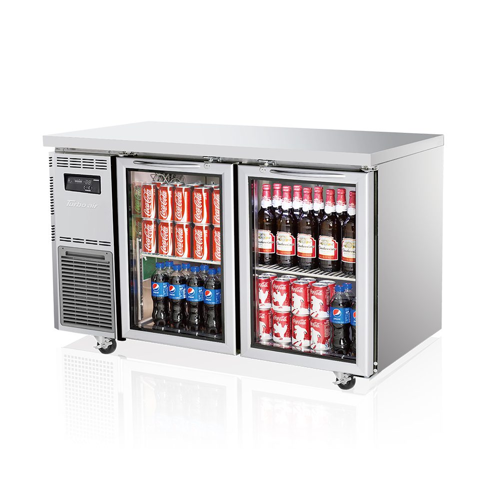 Turbo air Two Glass Door Undercounter Fridge | KGR12-2-N(HC), underbench fridge, glass door undercounter fridge for sale