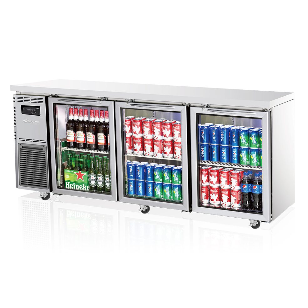 Turbo Air Three Glass Door Undercounter Fridge | KGR18-3-N(HC)