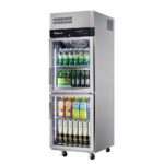 Turbo Air 2 Split Glass Door Upright Fridge, KR25-2G-N