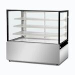Bromic 1500mm wide flat square glass Cake Display Fridge with 3 shelves, FD4T1500C-NR