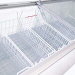 interior of glass door display chest freezer