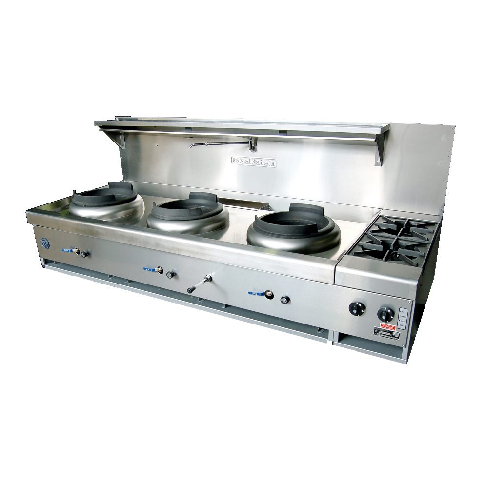 Goldstein CWA3B2 | 3 WOKS & 2 Side Burners | GAS