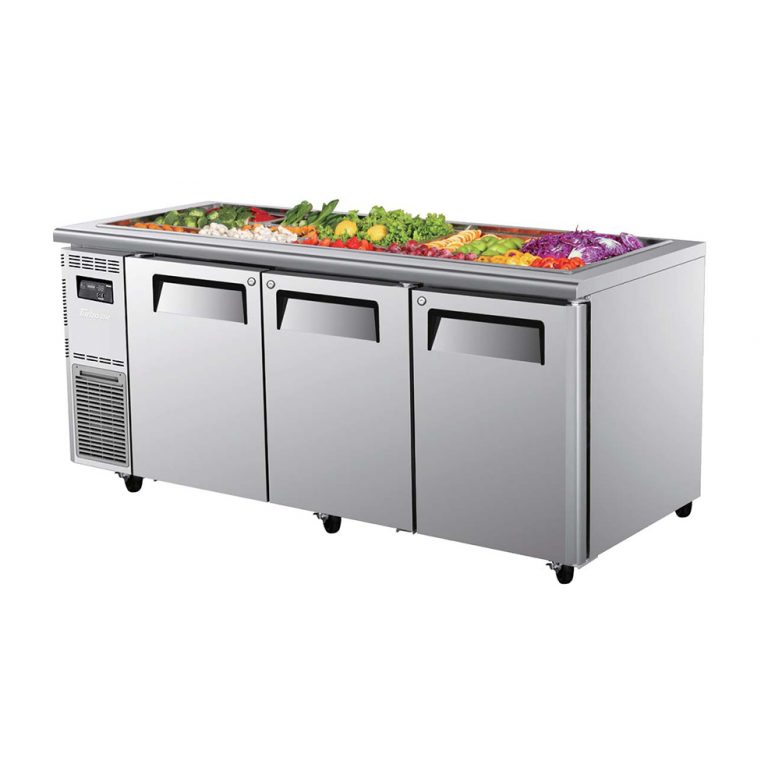 Turbo air 3 Door Salad Prep Table Fridge [BUFFET], KSR18-3(FB), turbo air open top salad fridge, turbo air buffet table fridge, turbo air salad fridge for sale, open top table fridge for sale