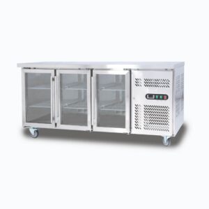 Bromic 3 Glass Door Under Bench Fridge 417L, UBC1795GD-NR