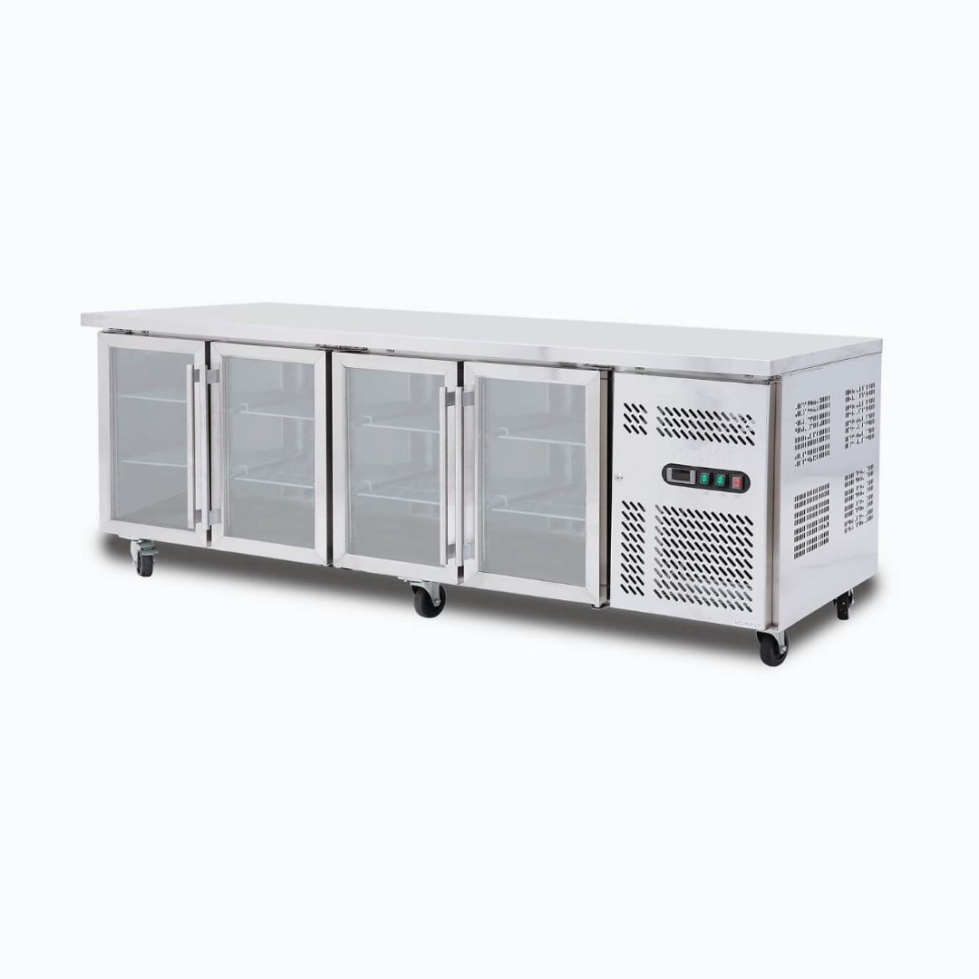 BROMIC 4 Glass Door Under Bench Fridge 553L, UBC2230GD-NR