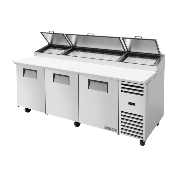 True Pizza Prep Table 3 Doors - 12 x 1/3 GN pan top GH539-A