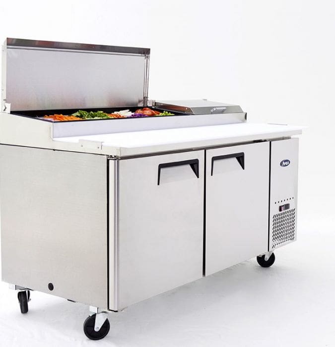 Atosa 2 Door Pizza Prep Table Fridge MPF8202, pizza prep fridges