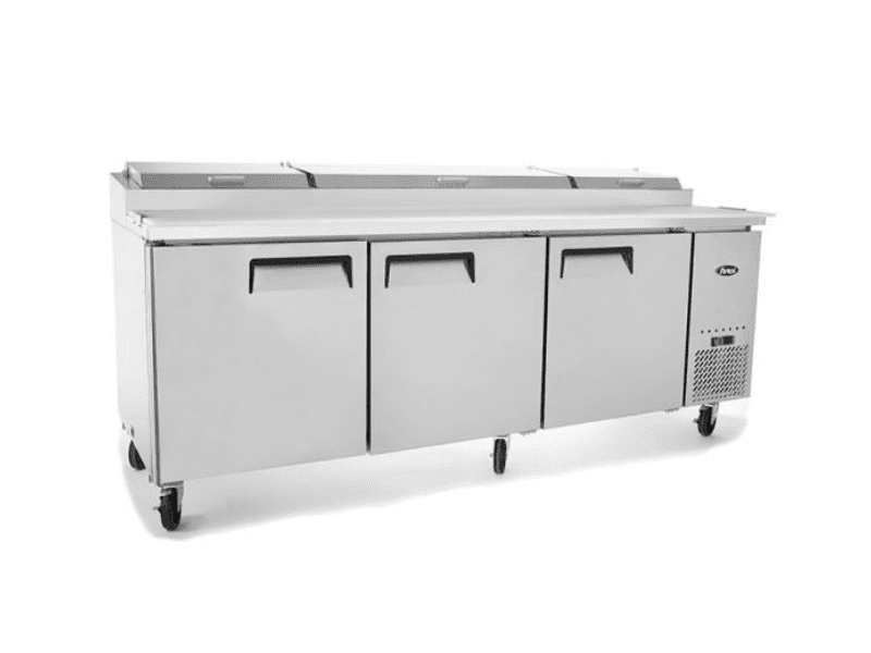 Atosa 3 Door Pizza Prep Table Fridge MPF8203, pizza prep fridges, pizza prep frige for sale, pizza fridge, pizza fridge for sale