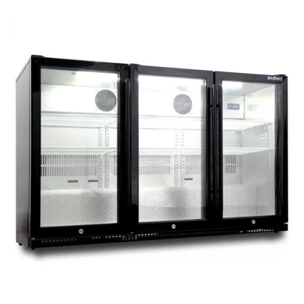 BROMIC Three Swing Glass Door Back Bar Fridge 307Litre | BB0330GD-NR-1