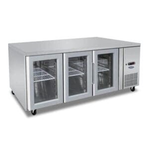 Atosa EPF3731 Glass Door Underbench Fridge with 3 Doors