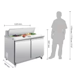 Polar U-Series 2 Door Prep Counter Fridge 405Ltr GD882-A