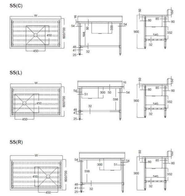 Mixrite Stainless Steel Single Sink Bench