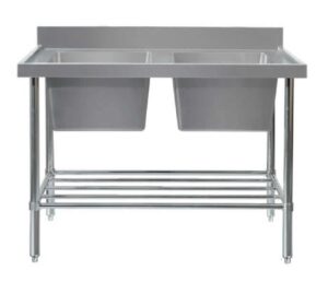 Mixrite Stainless Steel Double Sink Bench