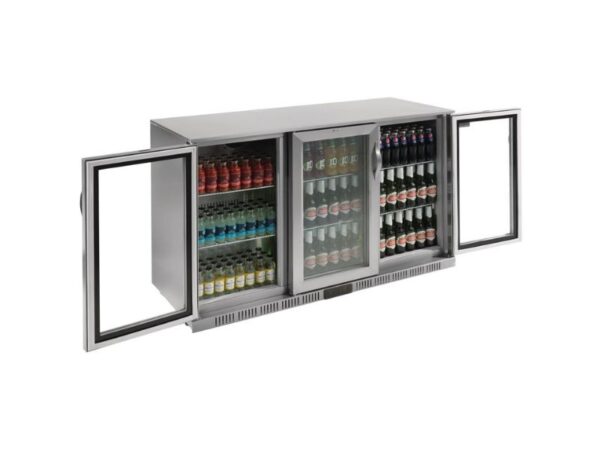 Polar G-Series 3 Door Counter Back Bar Fridge | Stainless Steel 330Litre