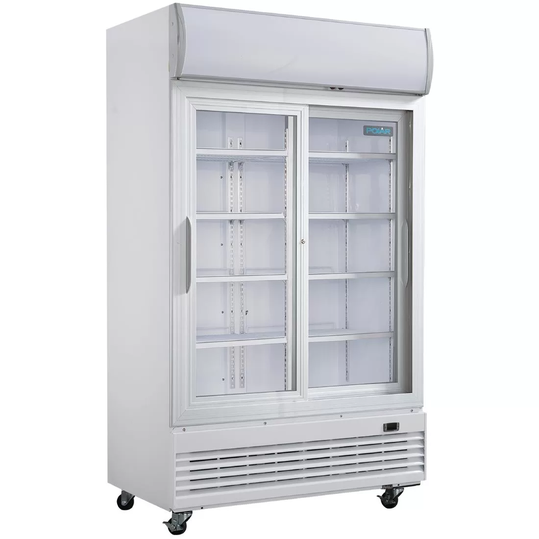 Polar G-Series Sliding Door Upright Display Fridge with Light Box 950Ltr GE581-A