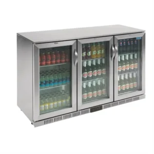 Polar GL009-A G-Series 3 Door Back Bar Fridge Stainless Steel Exterior