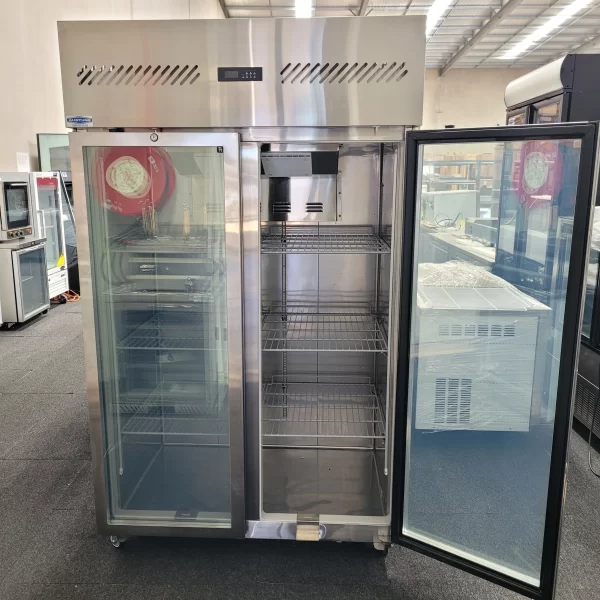 Commercial Upright Display Freezer with 2 Glass Doors CFG120-2 sale in Australia