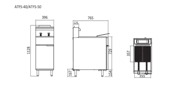 Cookrite Commercial Gas Deep Fryer for sale, commercial gas deep fryer for sale in sydney, 2 basket deep fryer for sale, cookrite cooking equipment, commercial fryer for sale, ATFS-50-LPG, ATFS-50-NG