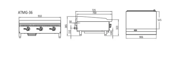 Cookrite Countertop Gas Griddle ATMG-36, 910mm wide gas griddle for sale, commercial gas griddle in australia, hot plate