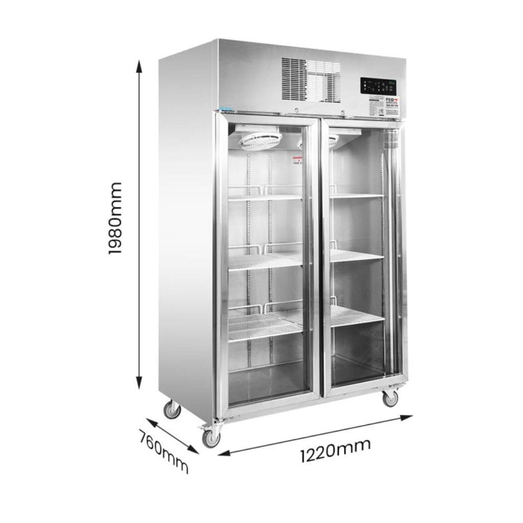 Thermaster SUCG1000 1000L Double Door Upright Display Fridge