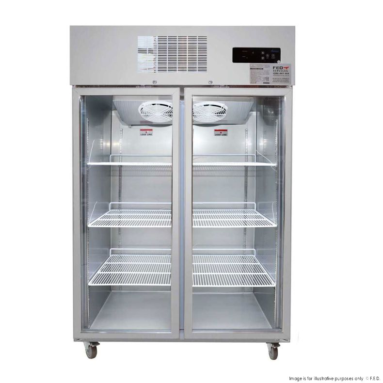 Thermaster Double Door Upright Display Fridge SUCG1000,commercial bar fridge australia, commercial glass door fridge, commercial upright display fridge, commercial upright fridges for sale in australia, commercial fridges for sale in newcastle,