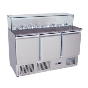 Atosa ESL3864 380L Marble Top Prep Fridge 3 Door