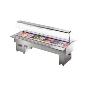 Tecfrigo Refrigerated self-serve mobile salad bar, buffet fridge, buffet salad bar, ISOLA 8 VT INOX