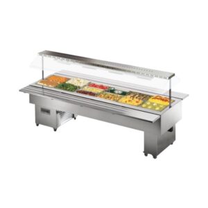 Tecfrigo Isola Inox Bain-Marie, Hot Food Display, fit 4 GN pans, Isola Inox Hot Food Display, TEC_ISOLA6INOXBM