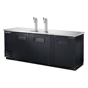 True Keg Chiller / Dispenser, Black 3 Solid Swing Door TDD-4