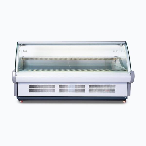 BROMIC Curved Glass Deli Display 2580mm wide, DD2500CG-NR